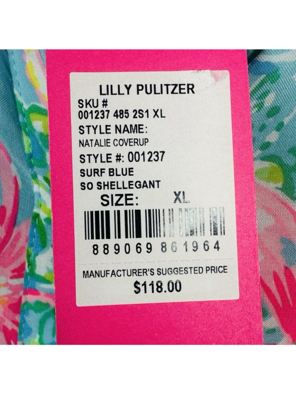 Lilly Pulitzer Skipper Popover Pink Blossom Suite Views Palm Trees Vibrant Sz XL - Picture 11 of 14